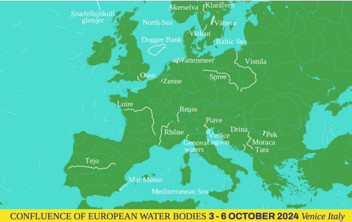 Ušće evropskih voda 2024; Mapa: Ušće evropskih voda