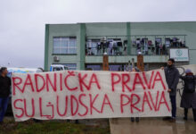 akcija ispred zgrade u kojoj su smešteni radnici iz Vijetnama