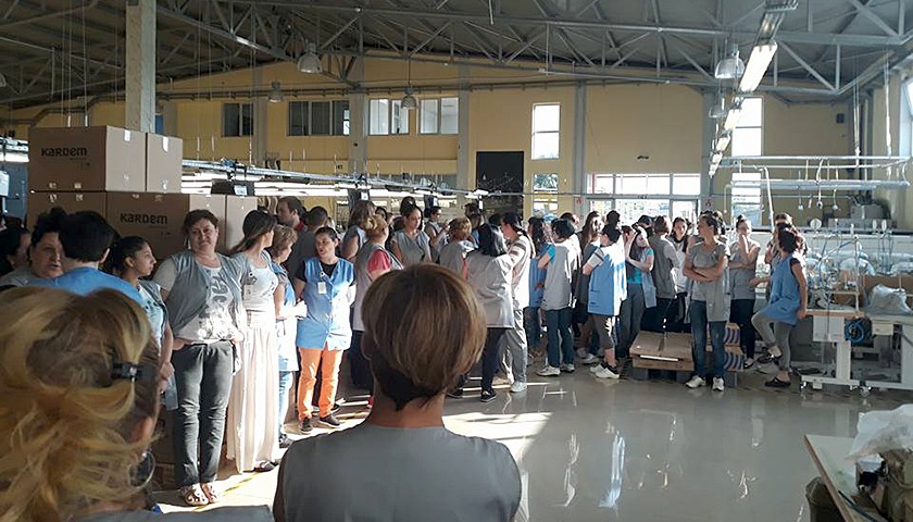 Štrajk radnica u Kajzenu; Izvor: podunavlje.info