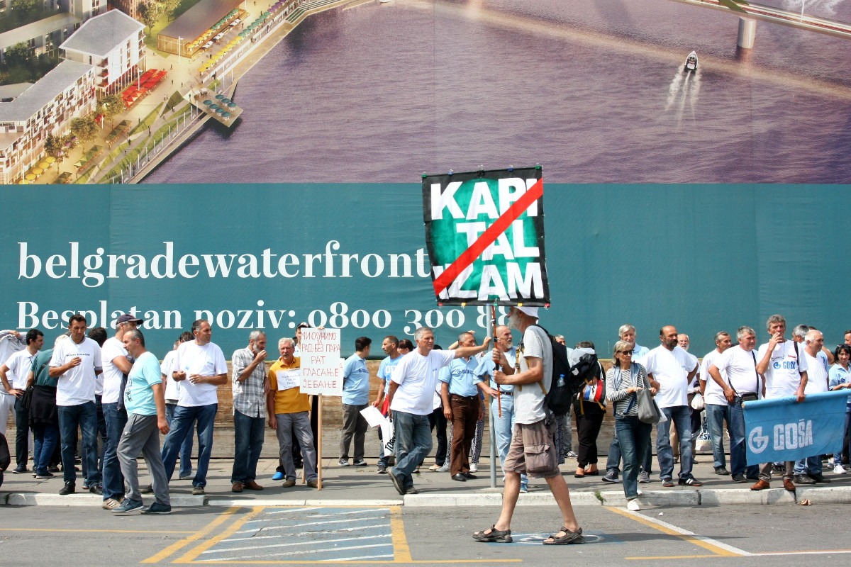 Radnici/e Goše nakon protesta u Beogradu; Foto: Marko Miletić / Mašina