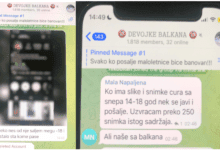 Slike ekrana Telegram grupa.