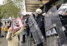 Blokada Osnovnog suda u Novom Sadu; Foto: Mašina