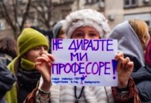 Skup podrške profesorima Pete beogradske gimnazije; Foto: Iva Tanacković