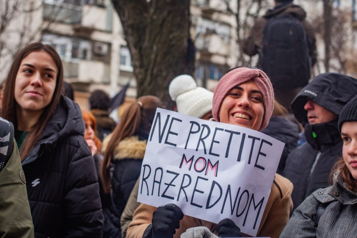 Skup podrške profesorima Pete beogradske gimnazije, 20. januar; Foto: Iva Tanacković