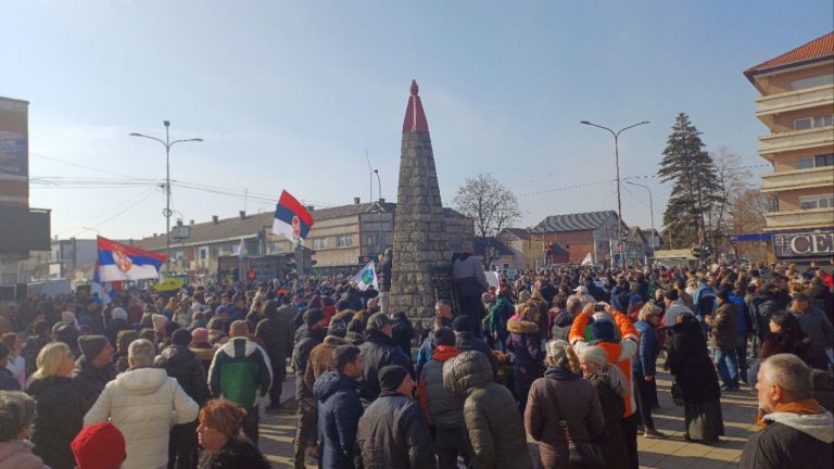 Protest u Bogatiću; Foto: Slobodan Milovanović