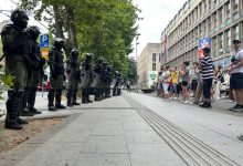 Blokada ispred Mašinskog fakulteta u Beogradu; Foto: Mašina