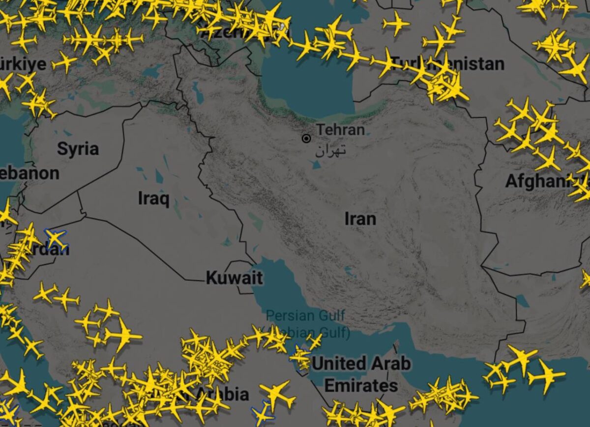 Preleti aviona iznad Bliskog istoka