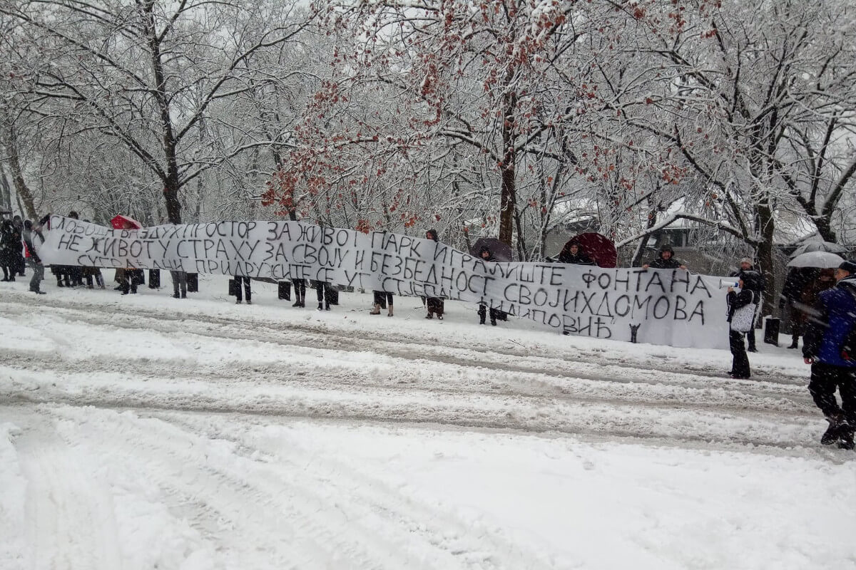 Protestna akcija u naselju Stjepan Filipović u Beogradu