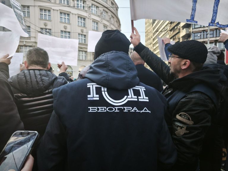 Protest radnika GSP-a i studenata u Beogradu; Foto: Mašina