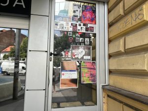 The locked door of the Student Cultural Center
